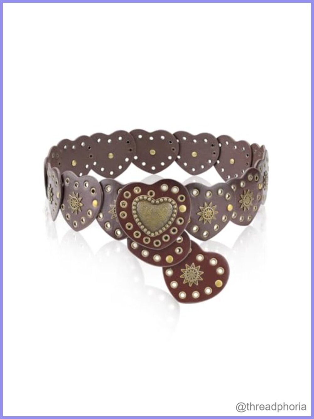 Western Heart Buckle PU Leather Chain Belt Adjustable Waist for Dresses
